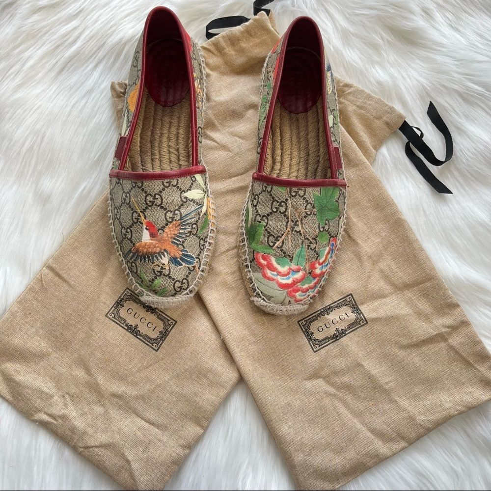 GUCCI Floral GG Web Supreme Espadrille + Dustbag sz. 39.5 - Picture 2 of 10